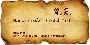 Marczinkó Richárd névjegykártya